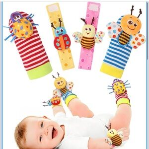 Baby Toys 0-6 Months, Wrist Rattles Foot Finder Socks Set👼